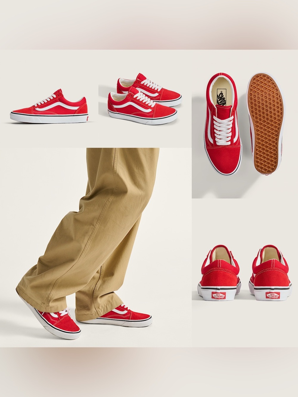Vans Classic Old Skool Sneakers - Red & White